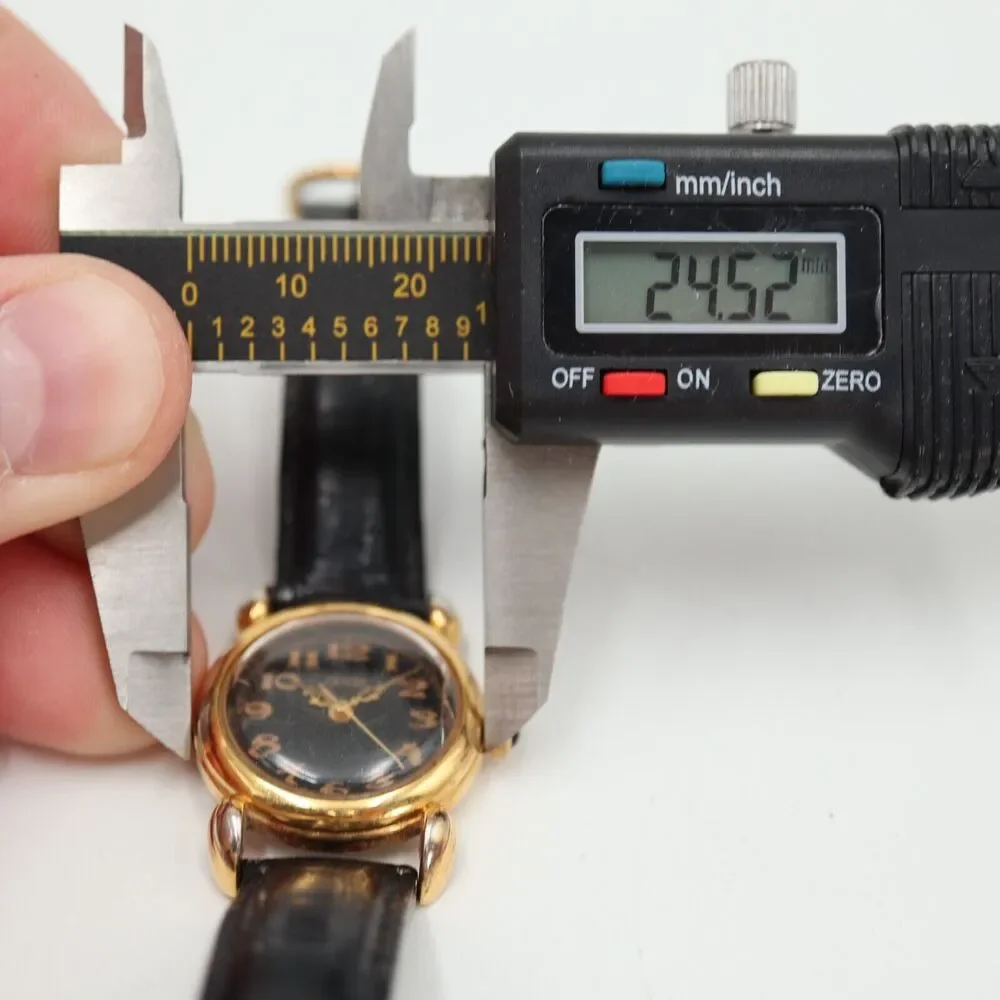 Vintage 1992 Guess Watch 25mm Gold Tone Black Leather Strap with New Battery